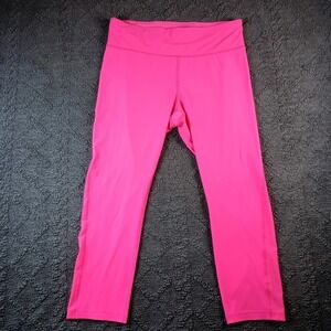 Juicy Couture Women's Large Sport Neon Pink Cropped Leggings Mesh Panel